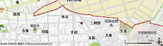 愛知県一宮市時之島手招13周辺の地図