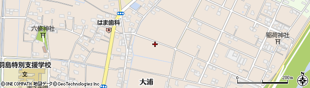 岐阜県羽島市正木町（大浦）周辺の地図