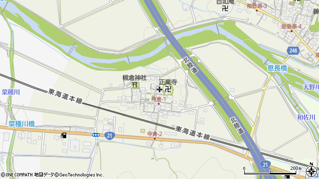 〒521-0093 滋賀県米原市寺倉の地図