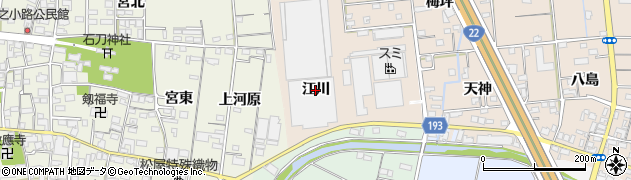 愛知県一宮市佐千原（江川）周辺の地図