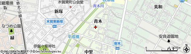 愛知県江南市大海道町青木周辺の地図
