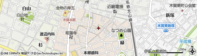 愛知県江南市木賀本郷町東40周辺の地図