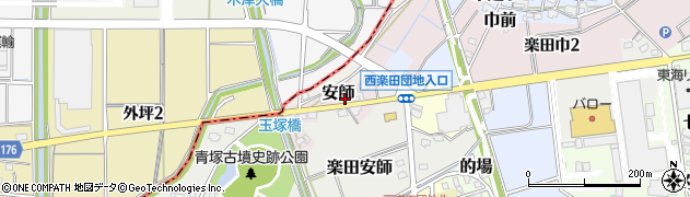 愛知県犬山市安師周辺の地図