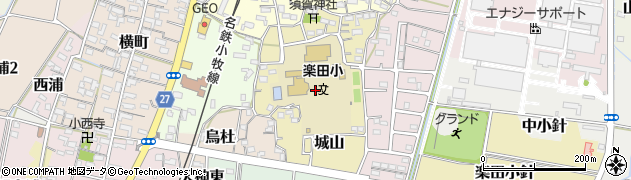 愛知県犬山市城山周辺の地図