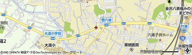 神奈川県横浜市金沢区六浦周辺の地図