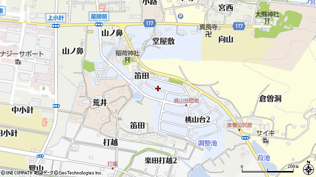 〒484-0839 愛知県犬山市桃山台の地図