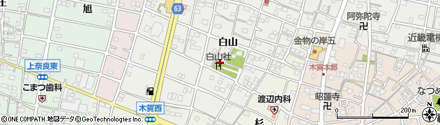 愛知県江南市赤童子町（白山）周辺の地図