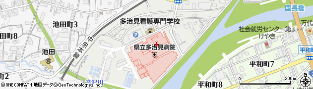 岐阜県立多治見病院周辺の地図