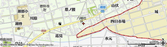 愛知県一宮市瀬部（四日市場）周辺の地図