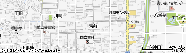 愛知県一宮市奥町（宮前）周辺の地図
