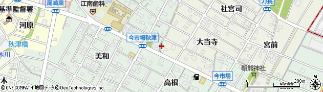 愛知県江南市力長町大当寺36周辺の地図