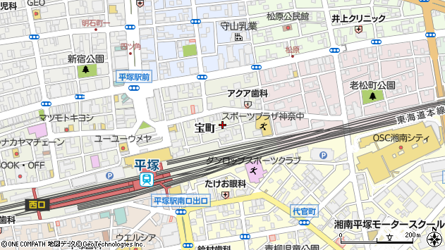 〒254-0034 神奈川県平塚市宝町の地図