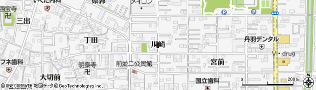 愛知県一宮市奥町（川崎）周辺の地図