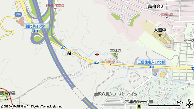 〒236-0034 神奈川県横浜市金沢区朝比奈町の地図