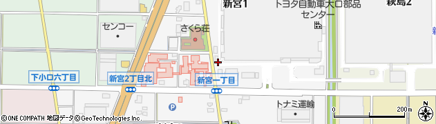 愛知県大口町（丹羽郡）新宮周辺の地図