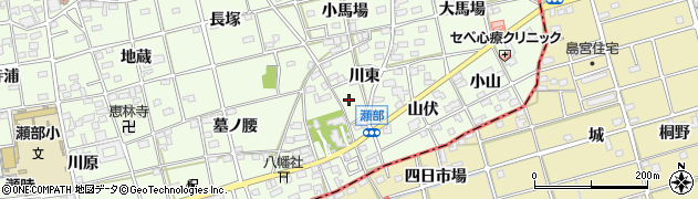 愛知県一宮市瀬部川東周辺の地図