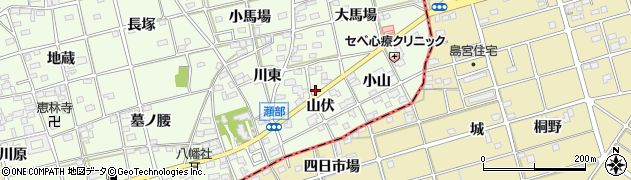 愛知県一宮市瀬部山伏38周辺の地図