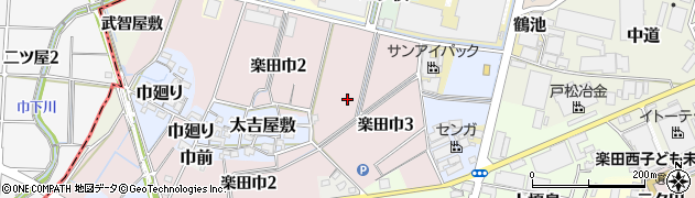 愛知県犬山市楽田巾周辺の地図