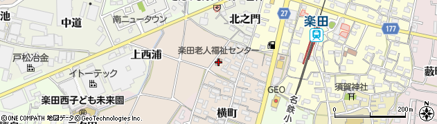 犬山市役所　楽田老人福祉センター周辺の地図