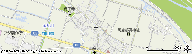 滋賀県高島市安曇川町川島周辺の地図