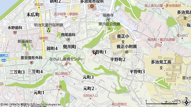 〒507-0823 岐阜県多治見市平野町の地図