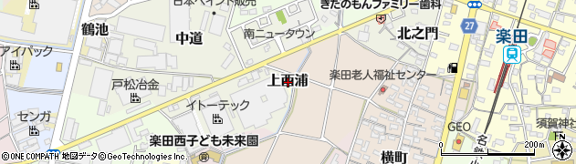 愛知県犬山市上西浦周辺の地図
