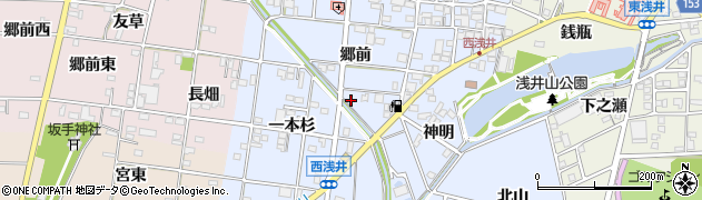 愛知県一宮市浅井町西浅井郷前43周辺の地図