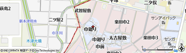 愛知県犬山市巾廻り周辺の地図