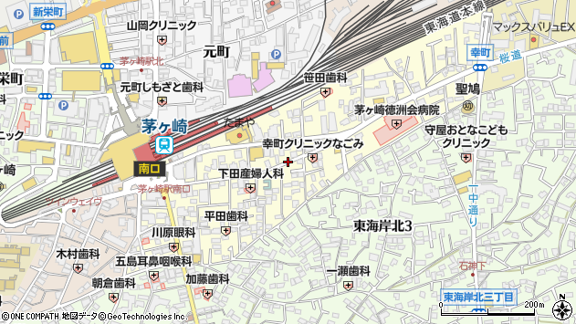 〒253-0052 神奈川県茅ヶ崎市幸町の地図