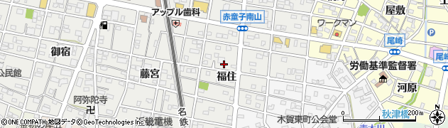 愛知県江南市赤童子町（福住）周辺の地図