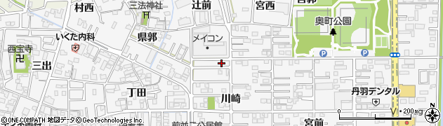 愛知県一宮市奥町川崎42周辺の地図