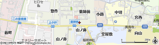 愛知県犬山市薬師前2周辺の地図