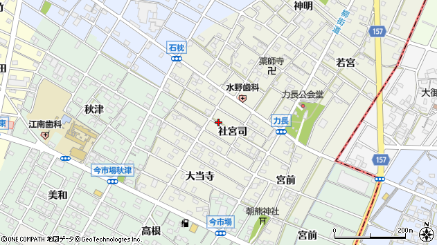 〒483-8105 愛知県江南市力長町社宮司の地図