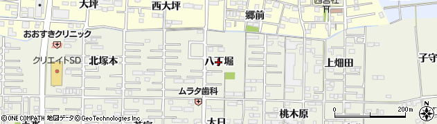 愛知県一宮市今伊勢町馬寄（八丁堀）周辺の地図