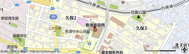 君津市役所　監査委員事務局周辺の地図