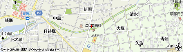 愛知県一宮市浅井町東浅井（新開前）周辺の地図