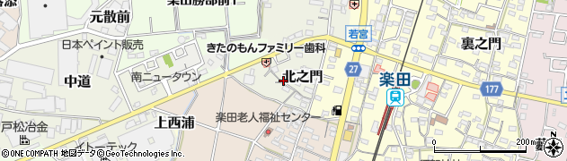 愛知県犬山市北之門周辺の地図