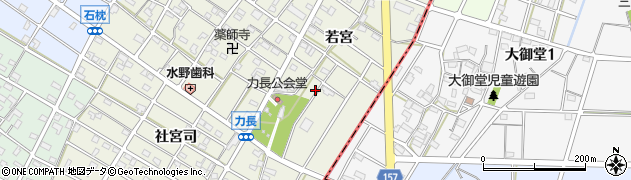 愛知県江南市力長町（若宮）周辺の地図