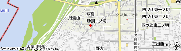 愛知県一宮市木曽川町玉ノ井砂割71周辺の地図