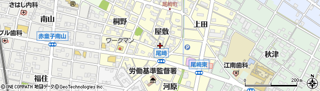 愛知県江南市尾崎町周辺の地図