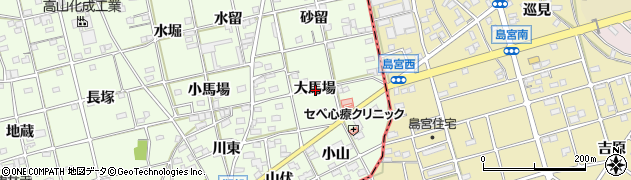 愛知県一宮市瀬部大馬場周辺の地図