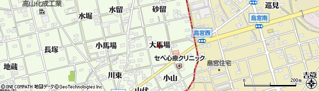 愛知県一宮市瀬部（大馬場）周辺の地図