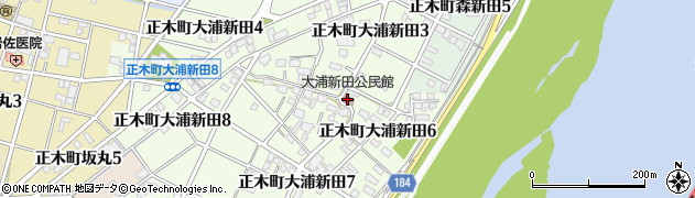 大浦新田公民館周辺の地図