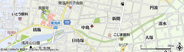 愛知県一宮市浅井町東浅井中島周辺の地図