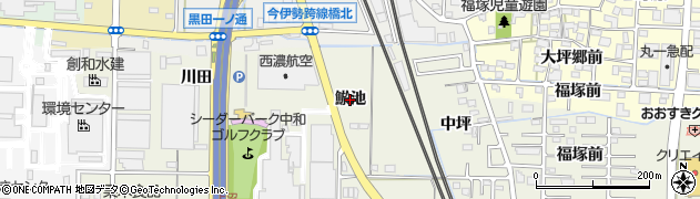 愛知県一宮市今伊勢町馬寄（鯲池）周辺の地図