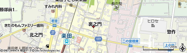 愛知県犬山市裏之門166周辺の地図