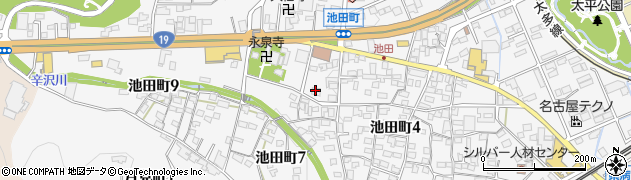 岐阜県多治見市池田町周辺の地図