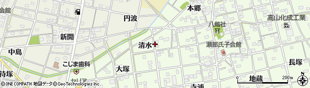 愛知県一宮市瀬部（清水）周辺の地図