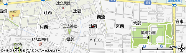 愛知県一宮市木曽川町三ツ法寺（辻前）周辺の地図