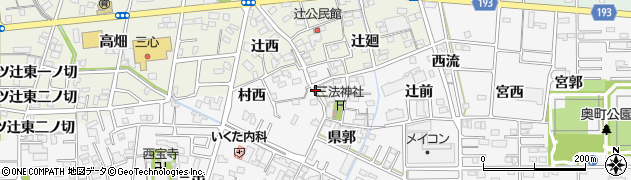 愛知県一宮市木曽川町三ツ法寺村内周辺の地図